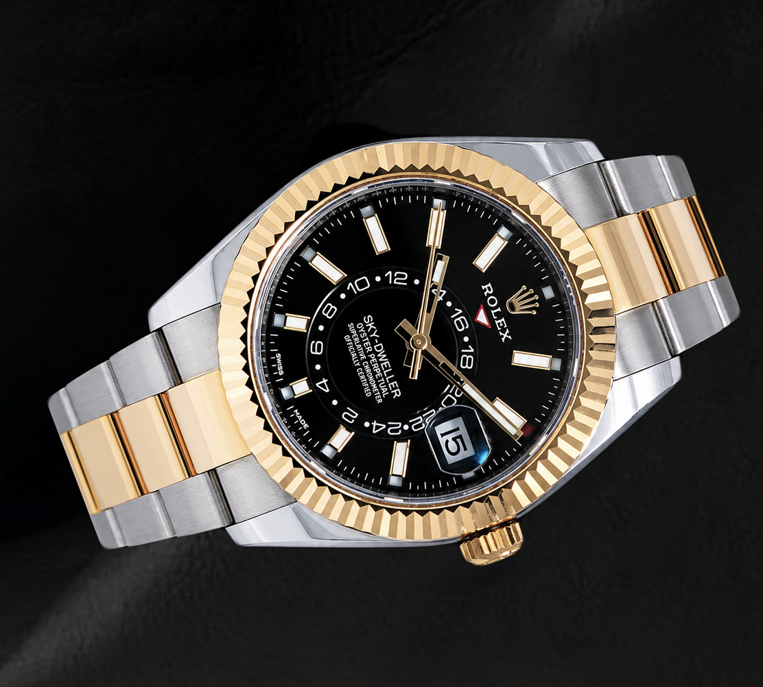 Rolex Sky Dweller 326933 Black Dial 42mm Two Tone Watch