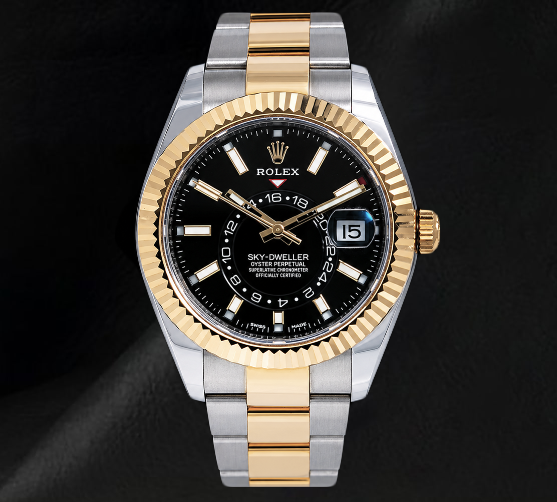 Rolex Sky Dweller 326933 Black Dial 42mm Two Tone Watch