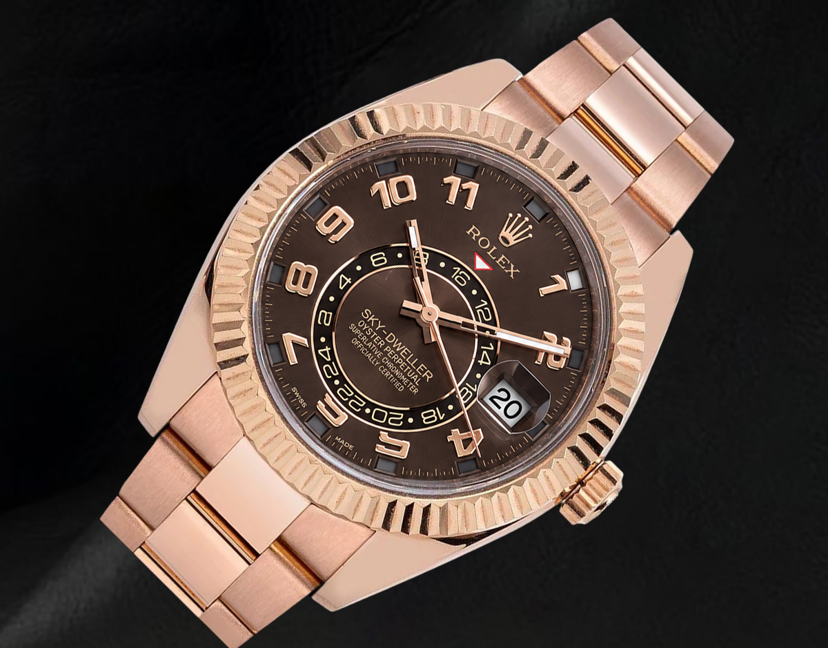 Rolex Sky Dweller 326935 42mm Chocolate Arabic Dial Rose Gold Watch