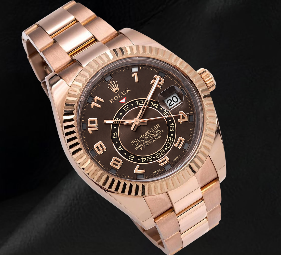 Rolex Sky Dweller 326935 42mm Chocolate Arabic Dial Rose Gold Watch
