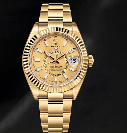 Rolex Sky Dweller 326938 42mm Champagne Dial Yellow Gold Watch