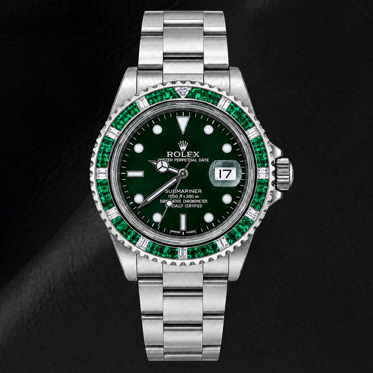 Rolex Submariner40 mm 16800 Green Luminous Dial Stainless Steel Watch