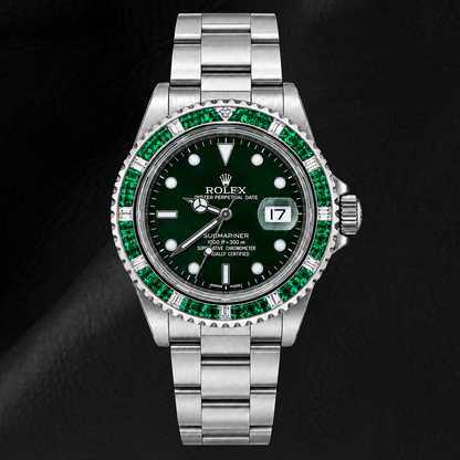 Rolex Submariner40 mm 16800 Green Luminous Dial Stainless Steel Watch