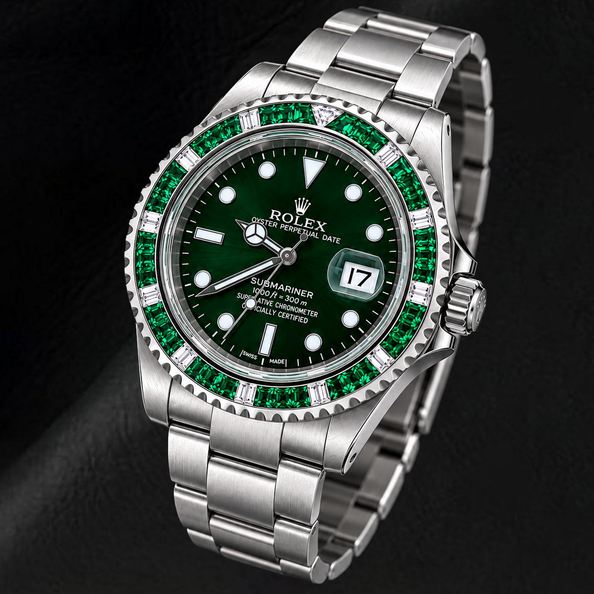 Rolex Submariner40 mm 16800 Green Luminous Dial Stainless Steel Watch