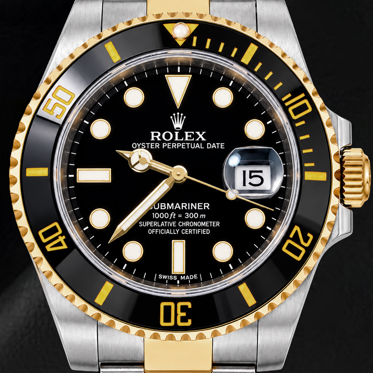 Rolex Submariner Date 116613LN 40mm Black Luminous Dial Two Tone Watch