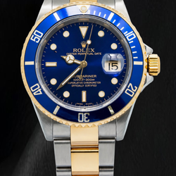 Rolex Submariner Date 16613 40mm Blue Luminous Dial Two Tone Watch