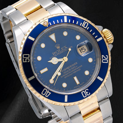 Rolex Submariner Date 16613 40mm Blue Luminous Dial Two Tone Watch