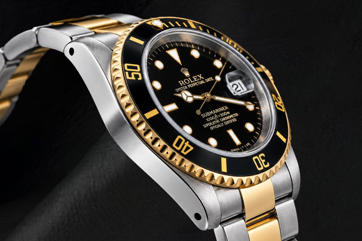 Rolex Submariner Date 16803 40MM Black Dial Two Tone Watch