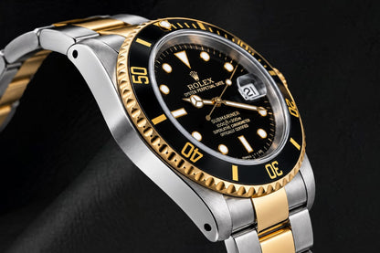 Rolex Submariner Date 16803 40MM Black Dial Two Tone Watch