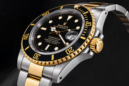 Rolex Submariner Date 16803 40MM Black Dial Two Tone Watch