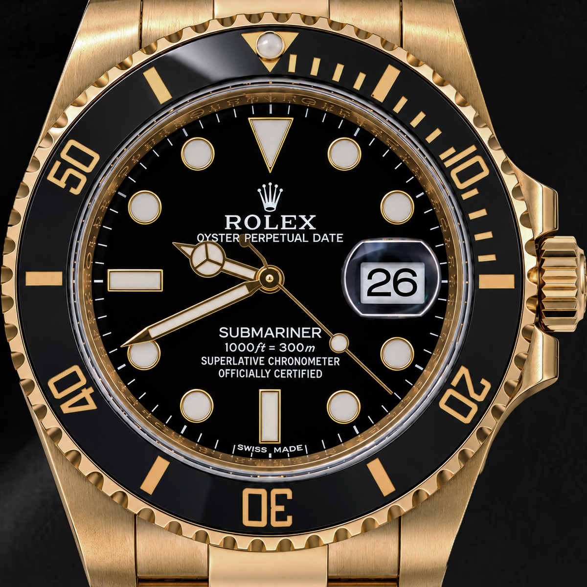 Rolex Submariner Date 40mm116618LN Black Dial Black Ceramic Bezel Watch