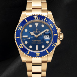 Rolex Submariner Date 40mm 116618LB Blue Dial Yellow Gold Watch
