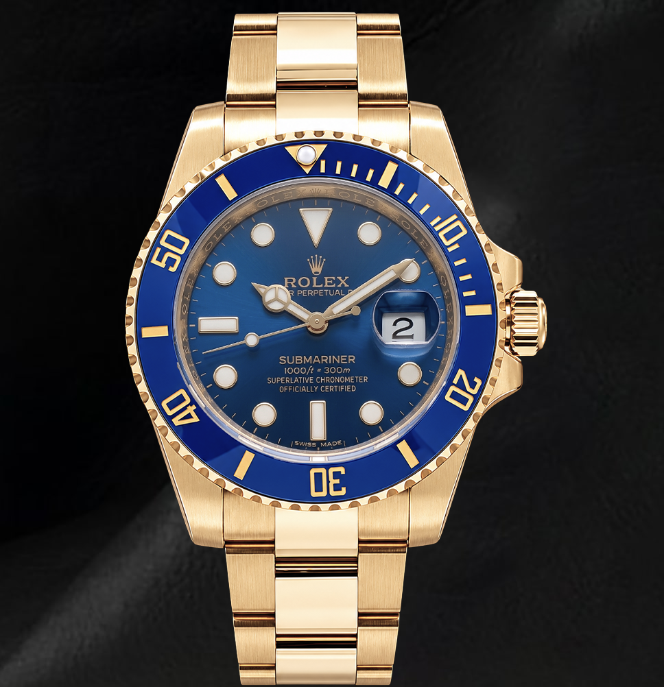 Rolex Submariner Date 40mm 116618LB Blue Dial Yellow Gold Watch