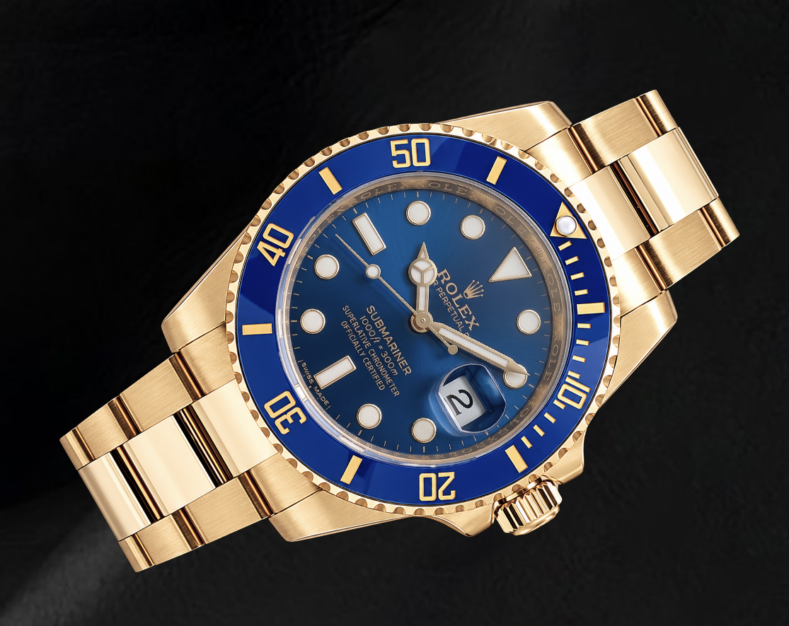 Rolex Submariner Date 40mm 116618LB Blue Dial Yellow Gold Watch