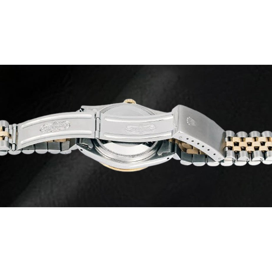Rolex Two Tone Jubilee Bracelet Watch 36 Mm Dj White Diamond Dial Bezel