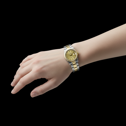 Rolex Watch Oyster Bracelet Fluted Bezel Gold & Ss Datejust Mid P5