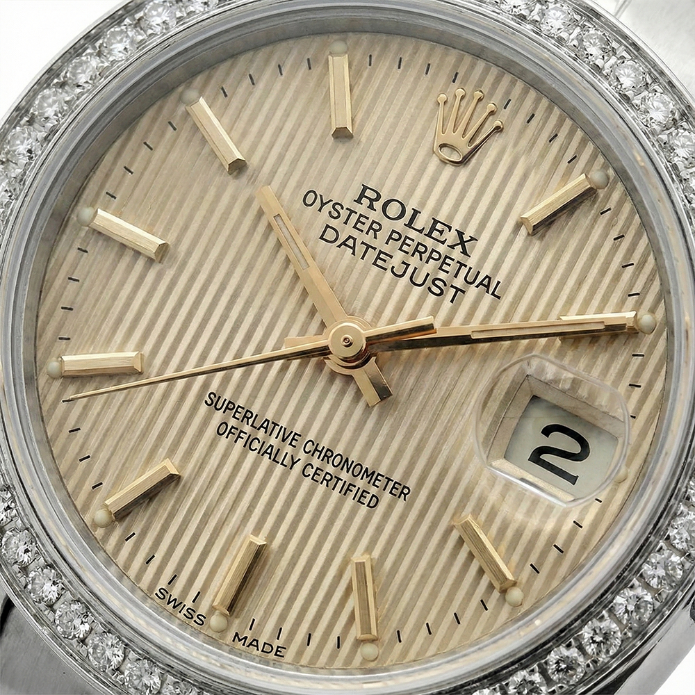 Rolex Women Datejust Watch Ss Jubilee Tapestry Stick Dial Rolex