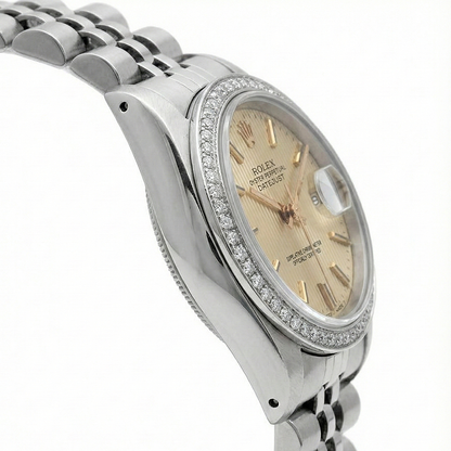 Rolex Women Datejust Watch Ss Jubilee Tapestry Stick Dial Rolex