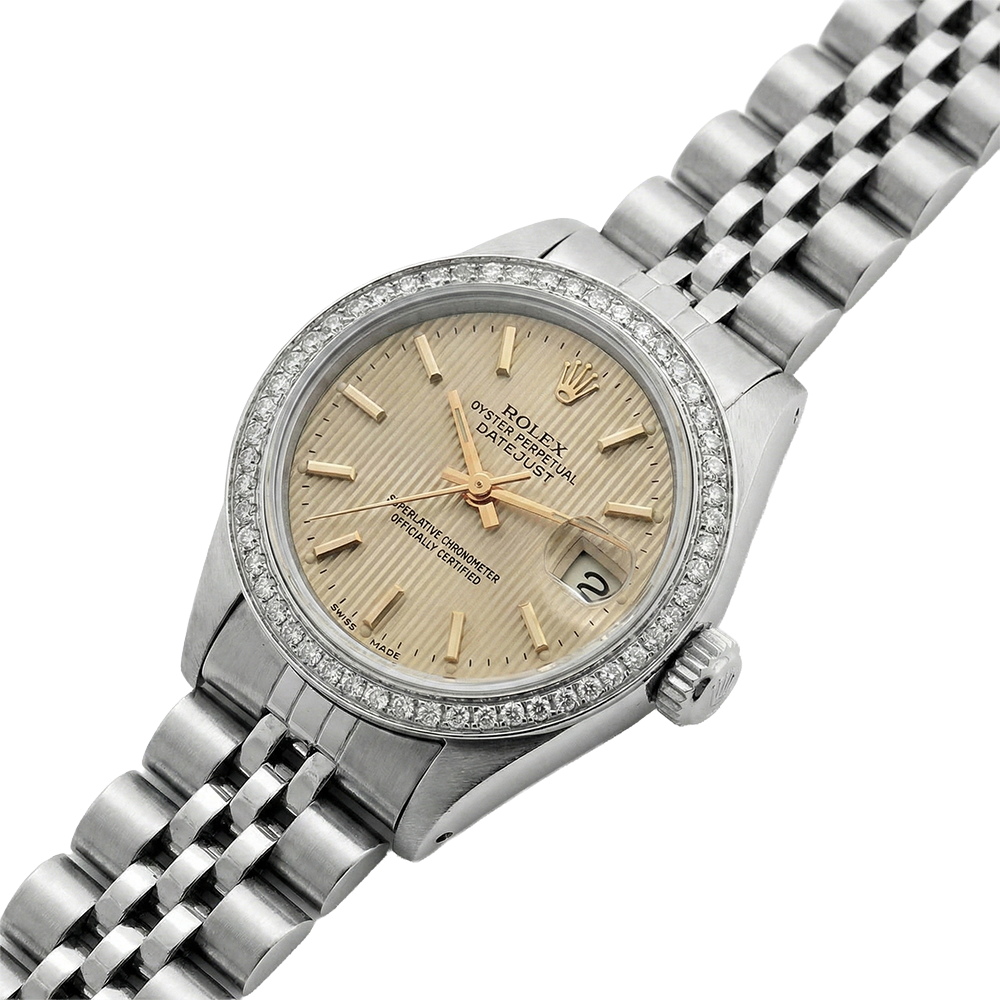 Rolex Women Datejust Watch Ss Jubilee Tapestry Stick Dial Rolex