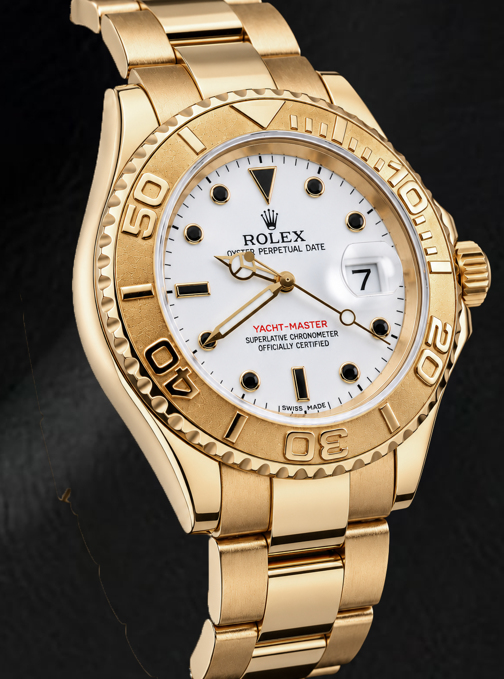 Rolex Yacht-Master 16628 40MM White Dial Yellow Gold Watch