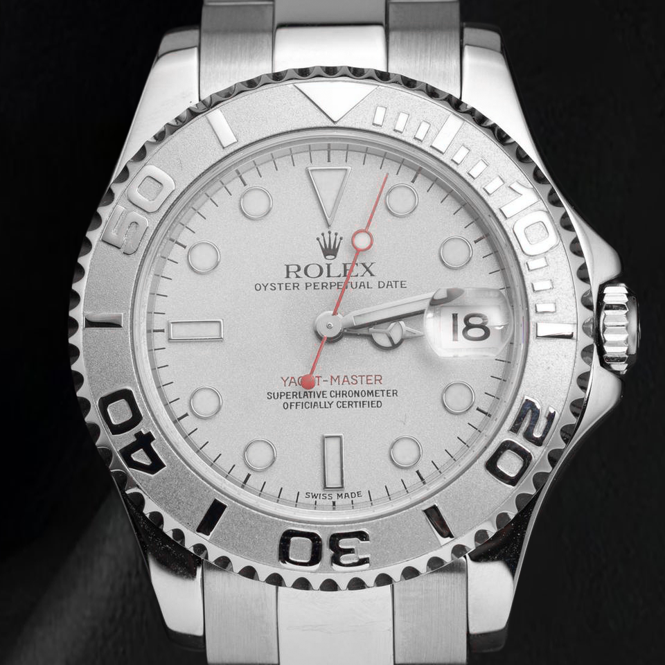 Rolex Yacht-Master 168622 35mm Platinum White Dial Stainless Steel Watch