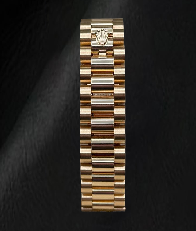 Rolex Yellow Gold Presidential 28mm Silver Diamond Dial Watch