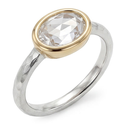 Rose Cut Brilliant Diamond Solitaire Engagement Ring 1.50 ct