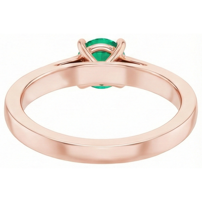Rose Gold 14K Green Emerald GIA 2.50 Carats Natural Earth Mined Diamonds Anniversary Ring New