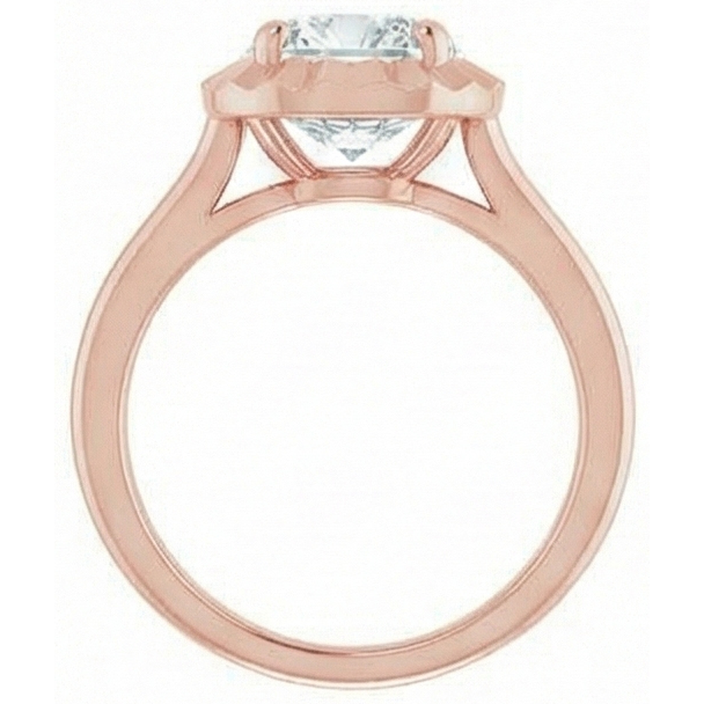 Rose Gold 4 Carat Cushion Natural Earth Mined Diamond Ring
