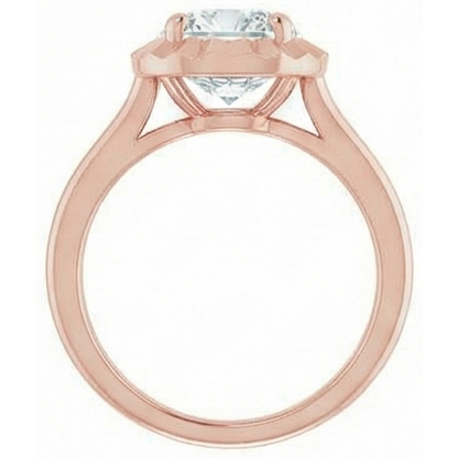 Rose Gold 4 Carat Cushion Natural Earth Mined Diamond Ring