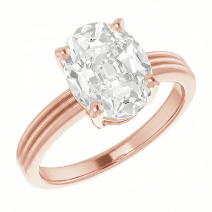 Rose Gold 6 Carat Old Miner Real Natural Earth Mined Diamond Ring