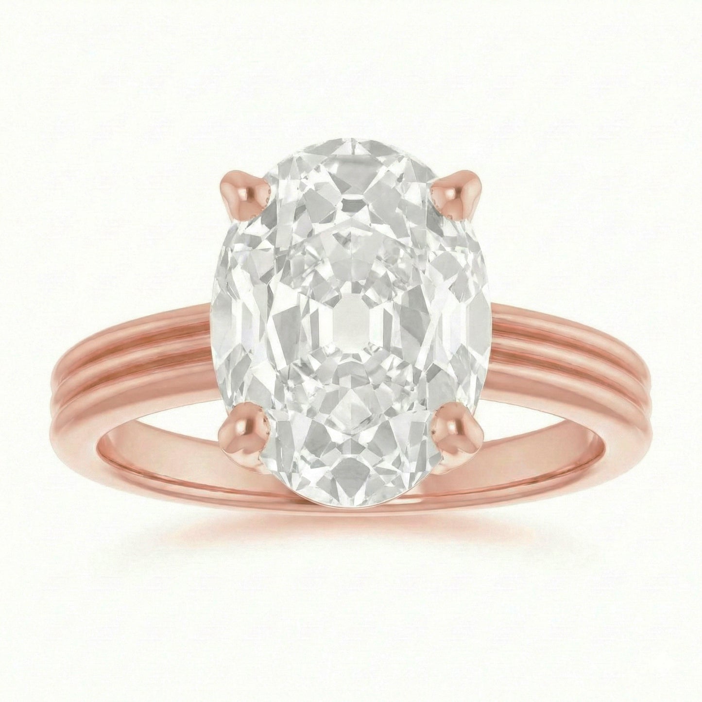 Rose Gold 6 Carat Old Miner Real Natural Earth Mined Diamond Ring