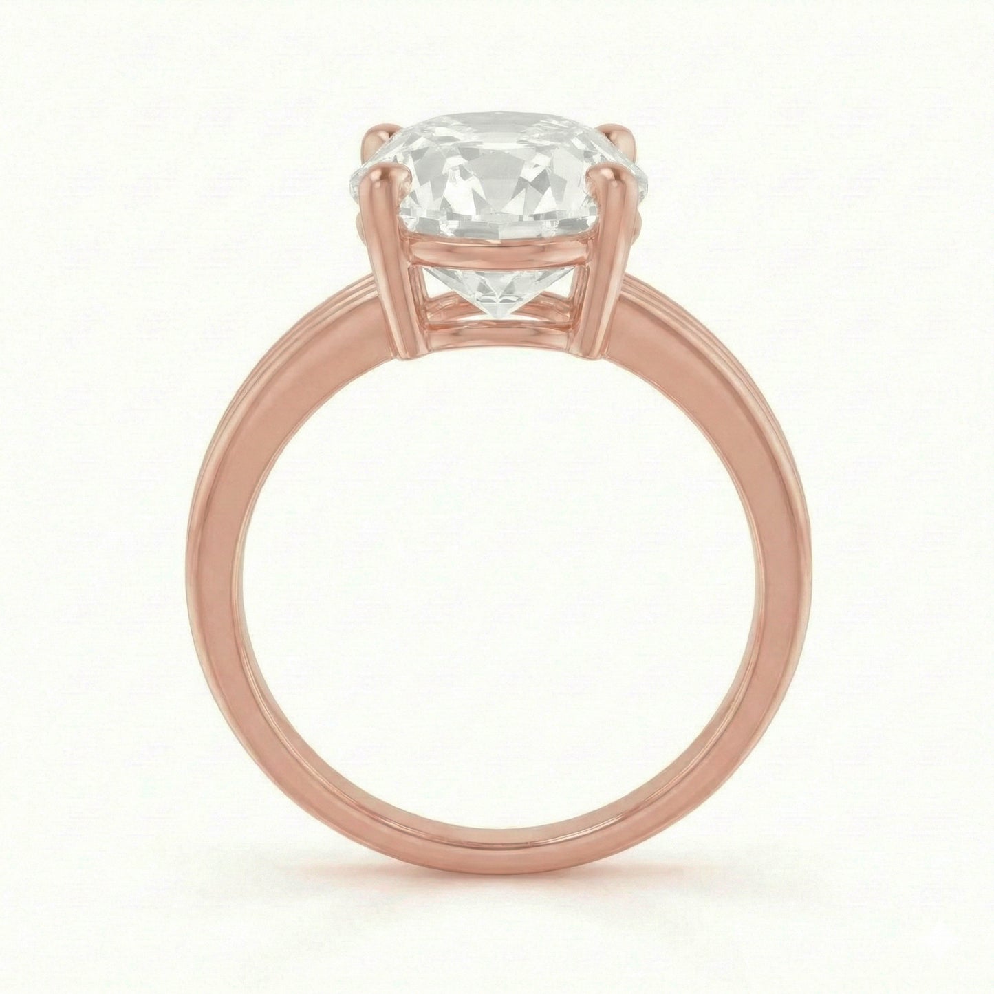 Rose Gold 6 Carat Old Miner Real Natural Earth Mined Diamond Ring