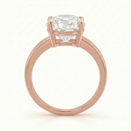 Rose Gold 6 Carat Old Miner Real Natural Earth Mined Diamond Ring