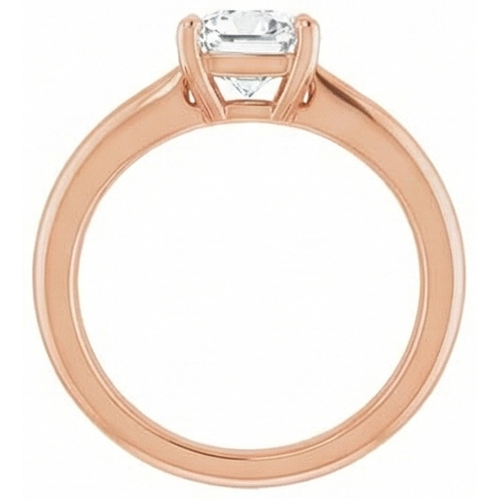 Rose Gold Old Cut Cushion Solitaire Engagement Ring 5 Carats Genuine Natural Real Diamond ( Not Lab Grown )