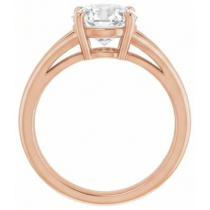 Rose Gold Oval Mined Natural Real Diamond ( Not Lab Grown ) Old Cut Split Shank Ring 4.50 Carats