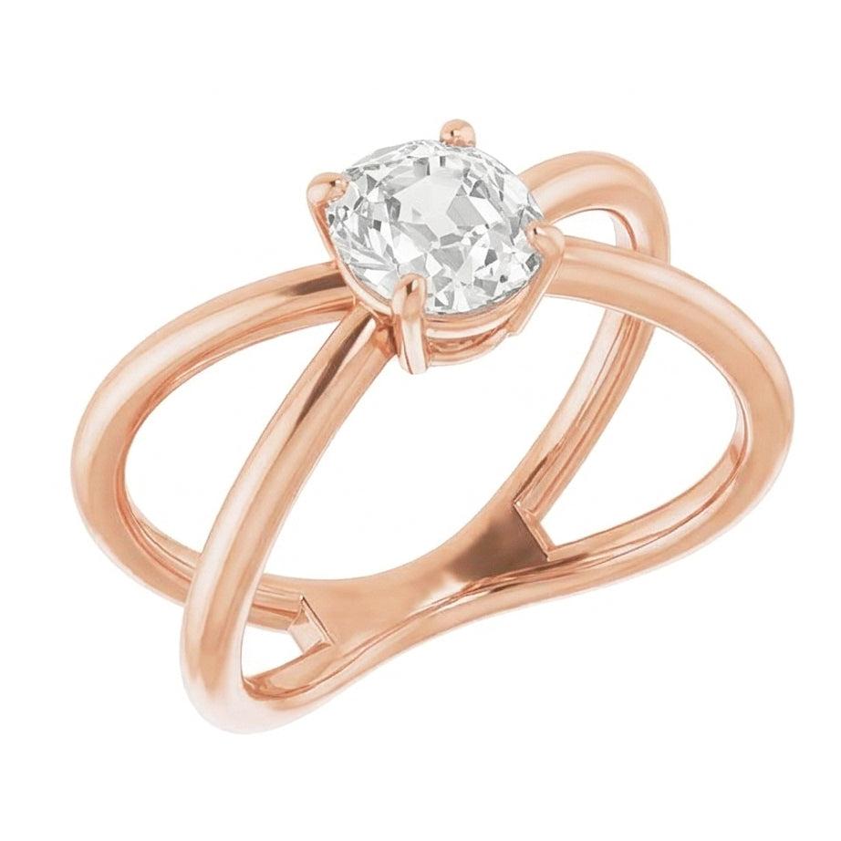 natural oval diamond 3ct ring top view