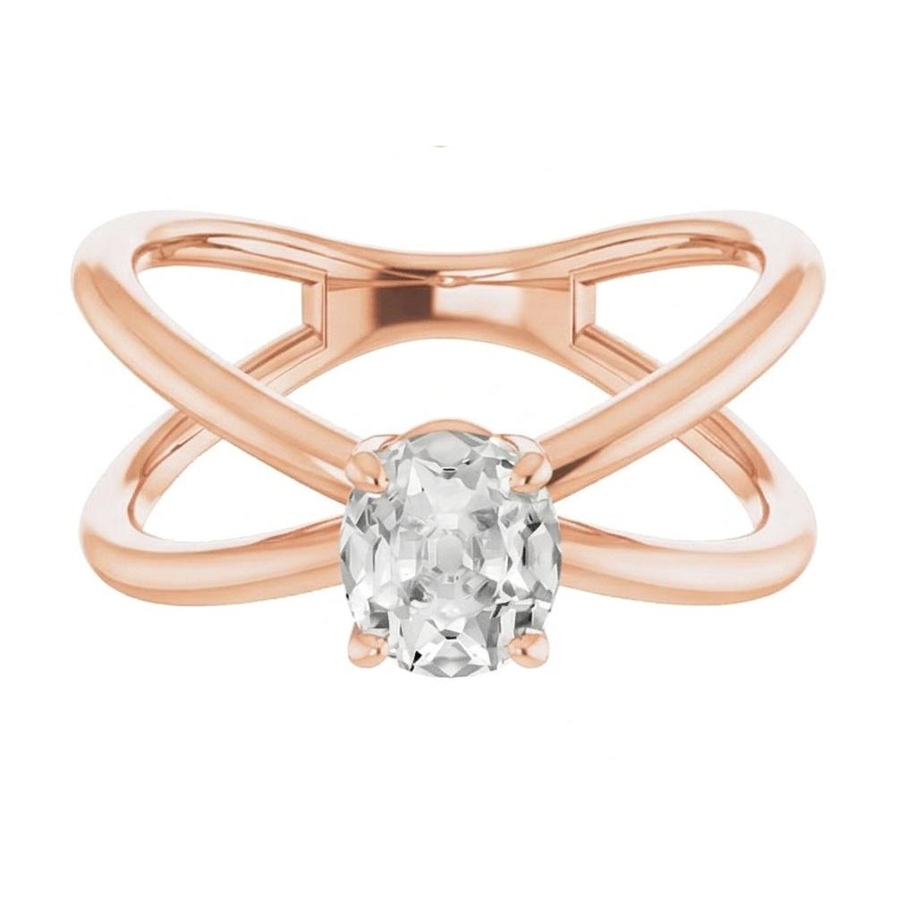 natural oval diamond 3ct ring profile view