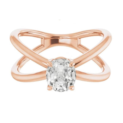 natural oval diamond 3ct ring profile view