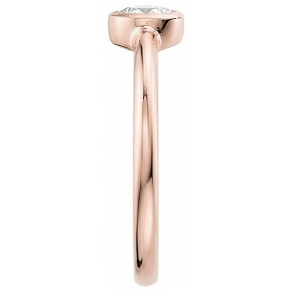 Rose Gold Pear Solitaire Old Miner Natural Earth Mined Diamond Ring Bezel Set 1 Carat