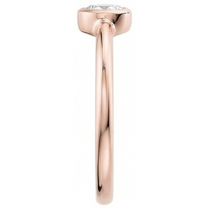 Rose Gold Pear Solitaire Old Miner Natural Earth Mined Diamond Ring Bezel Set 1 Carat