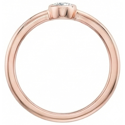 Rose Gold Pear Solitaire Old Miner Natural Earth Mined Diamond Ring Bezel Set 1 Carat