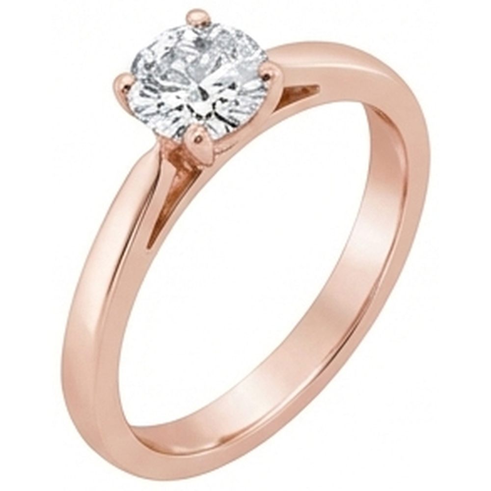 Rose Gold Solitaire 1 Carat Natural Earth Mined Diamond Engagement Ring New 4 Prongs