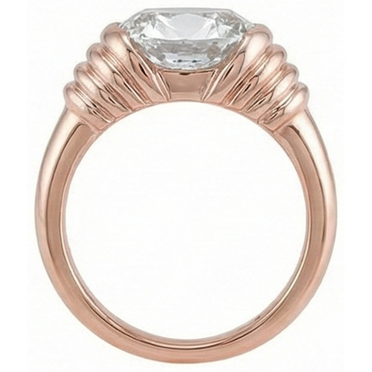 Rose Gold Solitaire Ring Cushion Old Mine Cut Real Natural Earth Mined Diamond 2.25 Carats