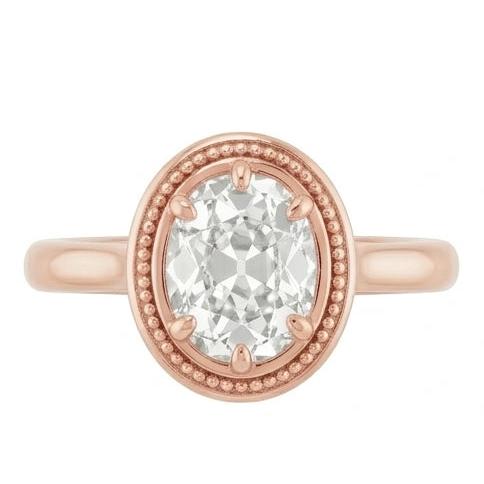 natural oval diamond 4ct ring side angle