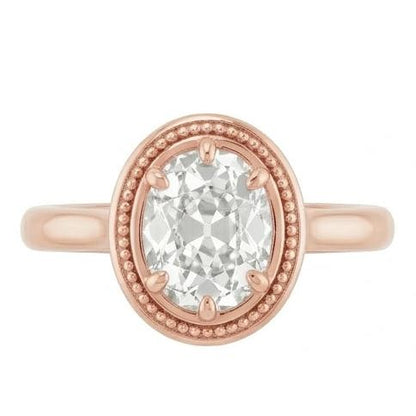 natural oval diamond 4ct ring side angle