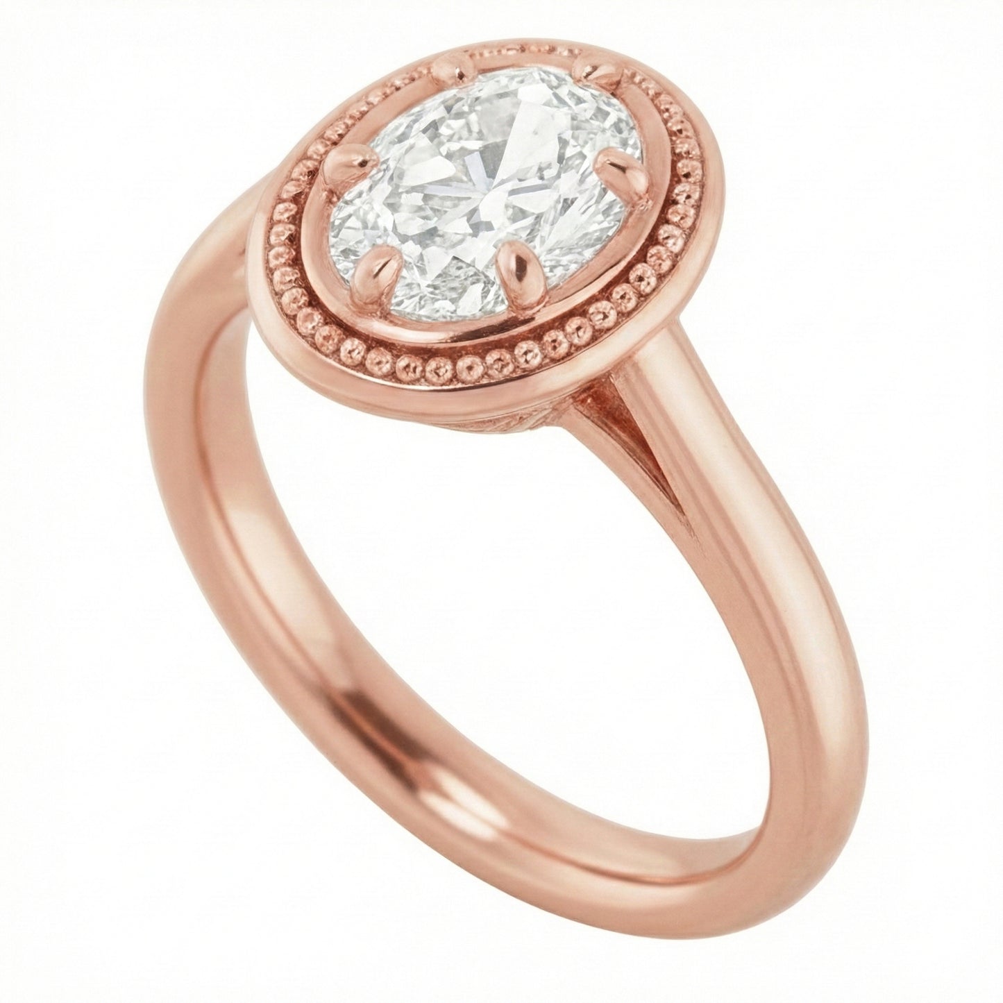natural oval diamond 4ct ring front view