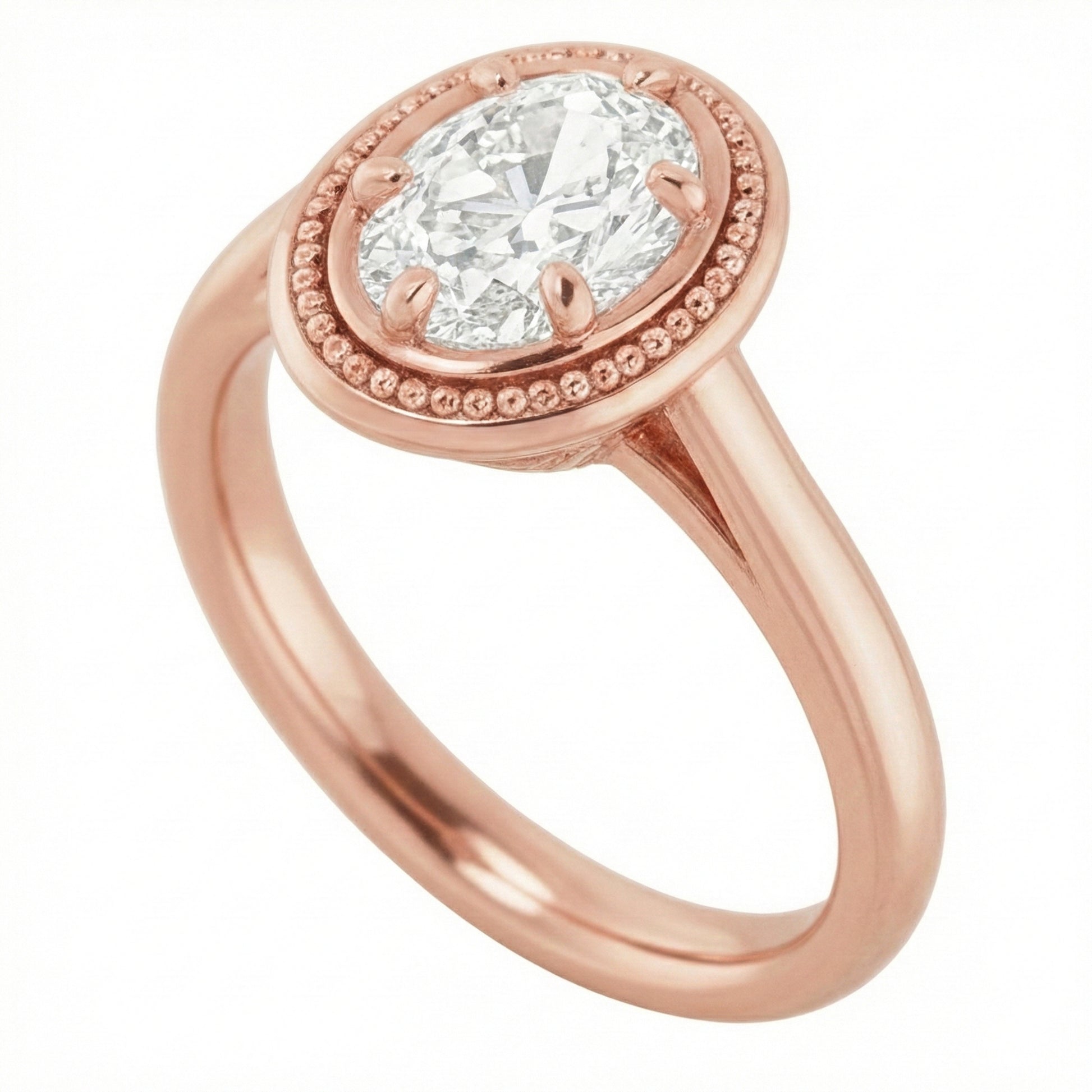 natural oval diamond 4ct ring front view