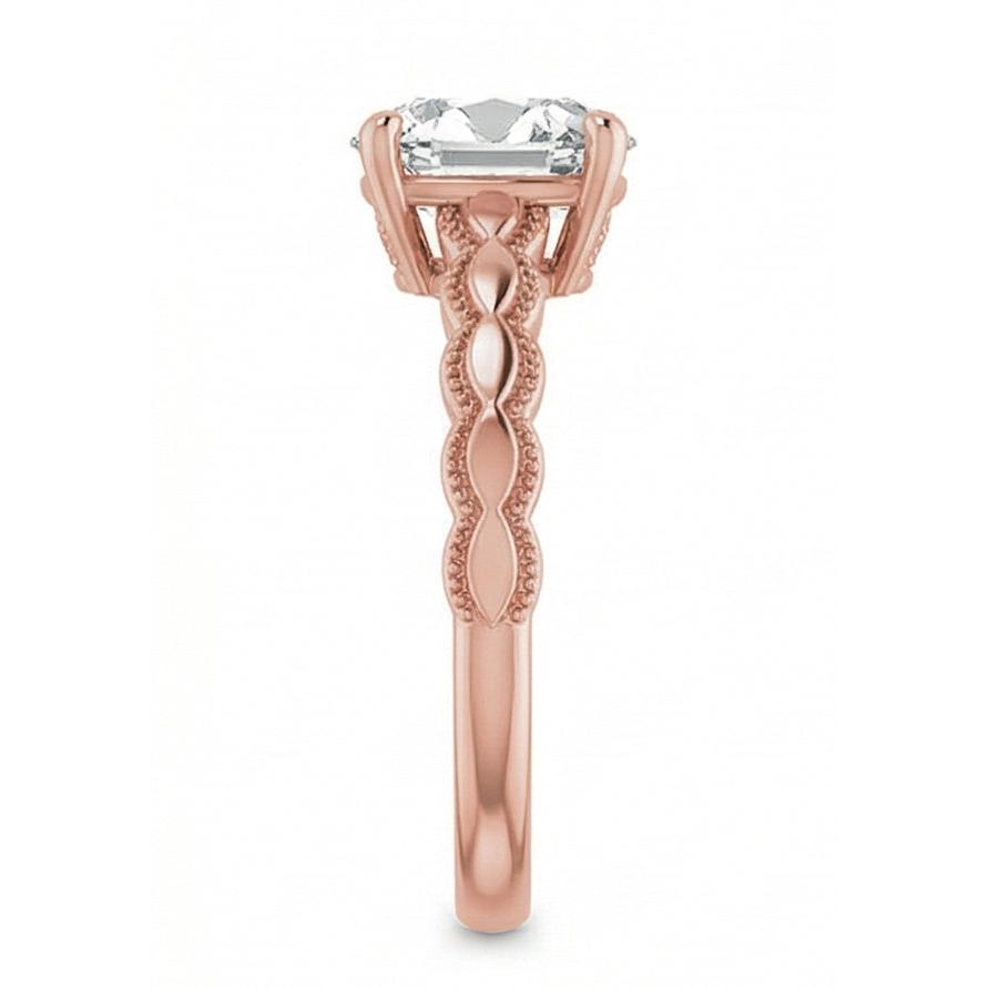 Rose Gold Solitaire Ring Oval Old Mine Cut Real Natural Earth Mined Diamond 3.25 Carats