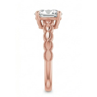 Rose Gold Solitaire Ring Oval Old Mine Cut Real Natural Earth Mined Diamond 3.25 Carats